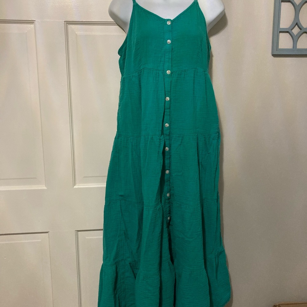Universal Thread Teal Button-Down Maxi Dress - image 1